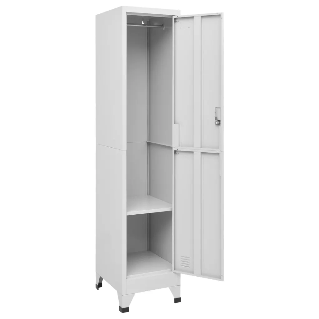 Armadietto di design industriale 38 x 45 x 180 cm con anta con serratura stile moderno acciaio grigio 02_0046287