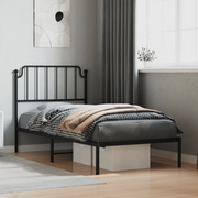 Giroletto con Testiera in Metallo Nero 90x200 cmcod mxl 108546