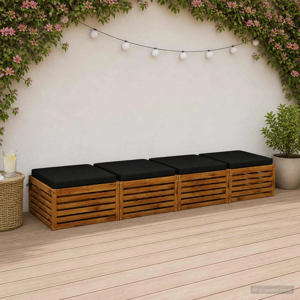 Cuscini per Sedia in 4 Pezzi SOEST 4 pz 100% Poliestere Nero 944716