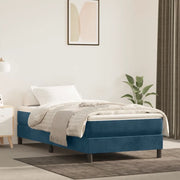 Giroletto a Molle con Materasso-Struttura Letto Blu Scuro 90x190 cm in Velluto 905483
