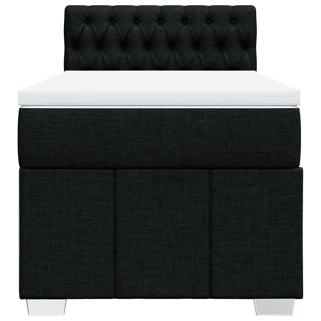Giroletto a Molle con Materasso Nero 100x200 cm in Tessuto