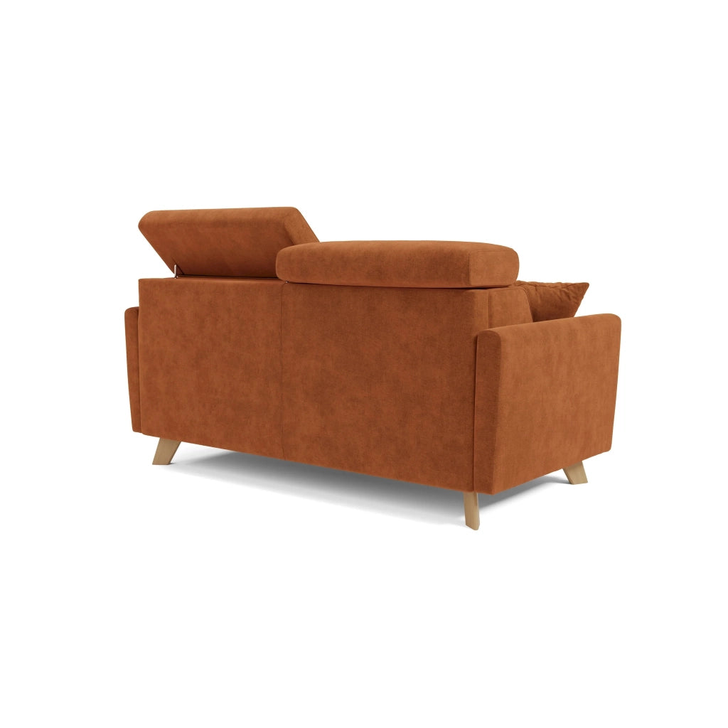 Francy Divano letto matrimoniale con poggiatesta regolabili in tessuto impermeabile e smacchiabile T17 160 cm (mat. 120x197) arancio