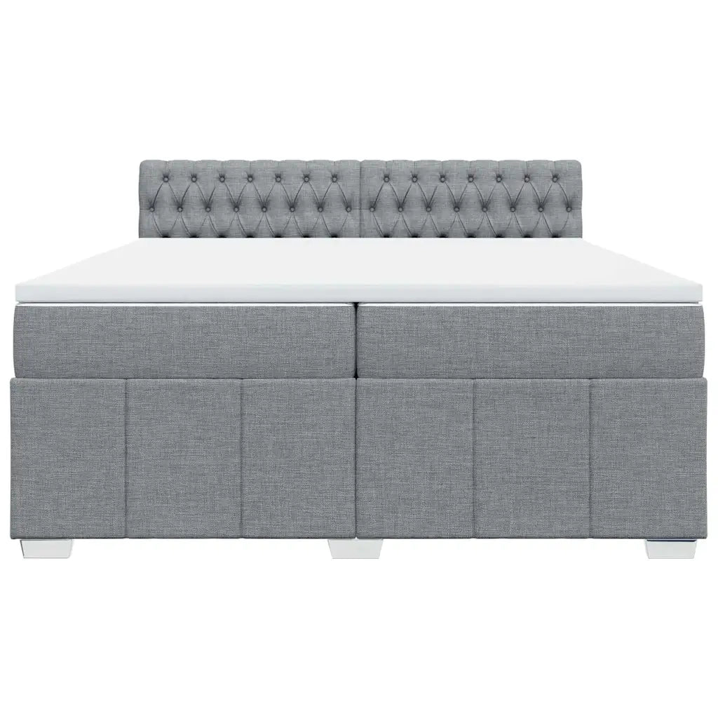 Giroletto a Molle con Materasso Grigio Chiaro 200x200cm Tessuto