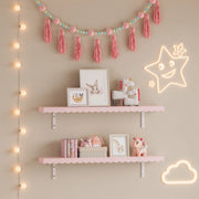 Set di 2 Mensole Vestnes 80 x 17 x 4 cm per Cameretta - Rosa [en.casa]