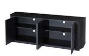 Credenza con 4 ante e vani; per soggiorno; in MDF; 162.5×38×61 cm; nera