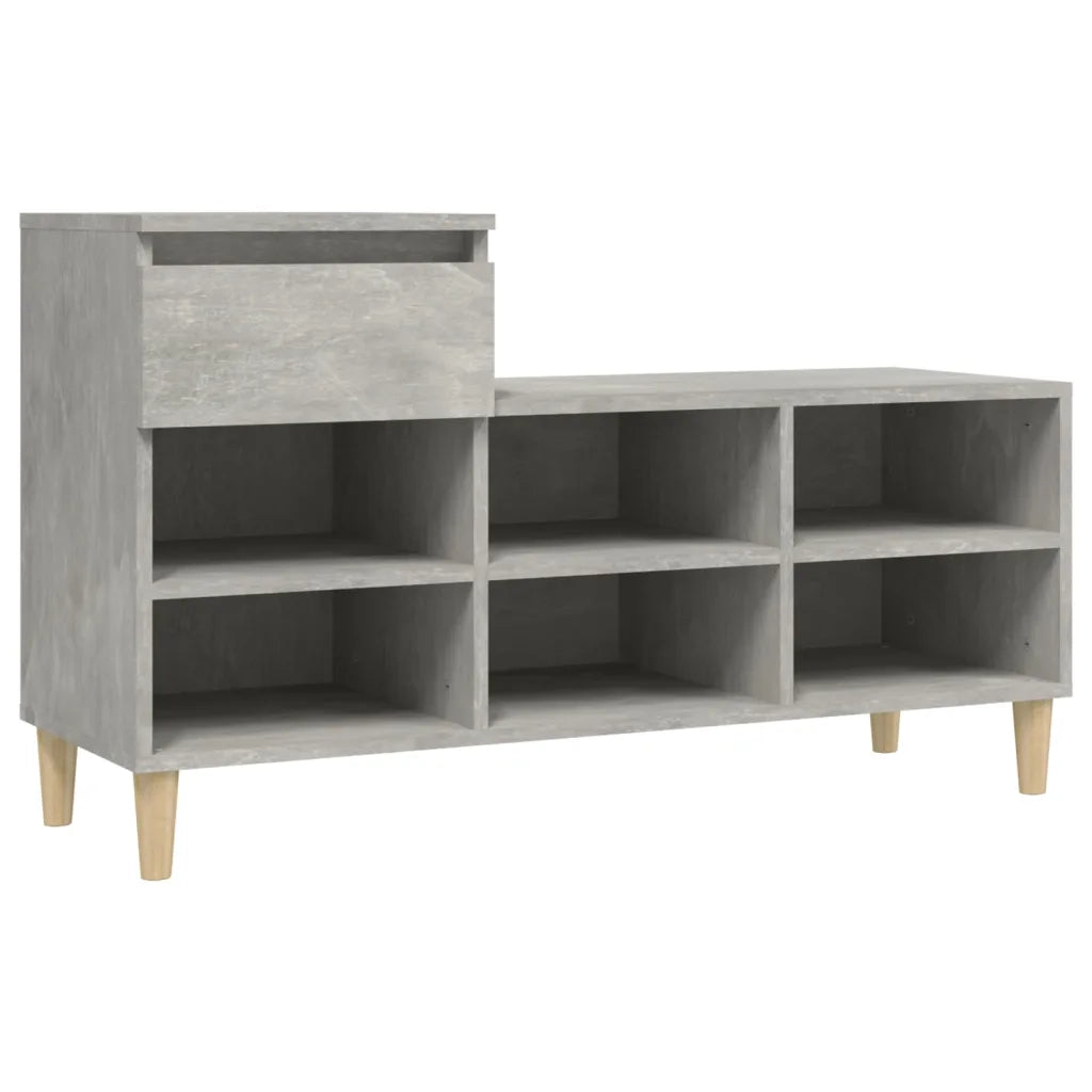 Scarpiera Grigio Cemento 102x36x60 cm in Legno Multistrato cod mxl 37050