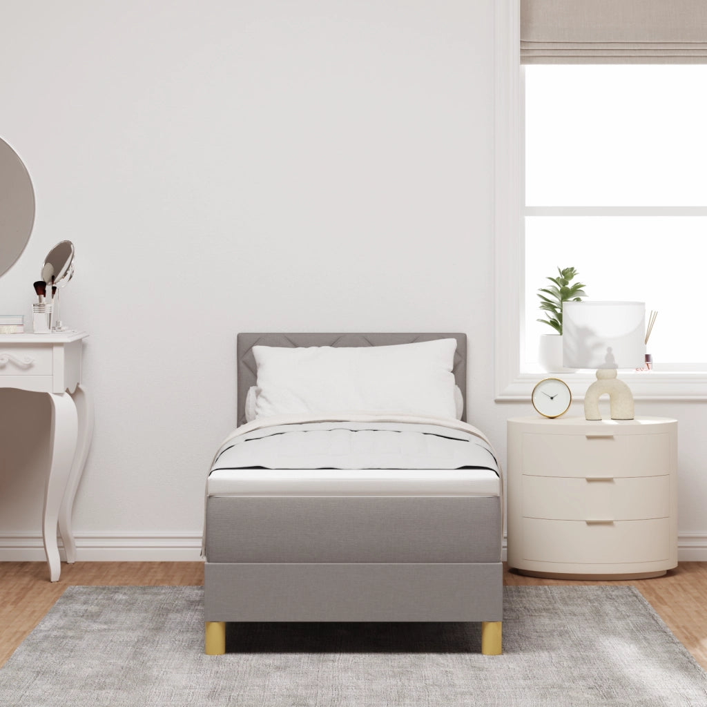 Letto a Molle con Materasso e LED Tortora 80x200 cm Tessuto