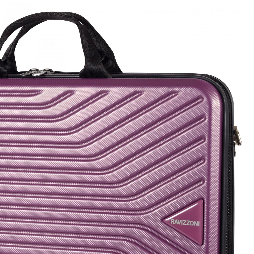 Borsa rigida da viaggio porta pc, tablet, tracolla, scomparti interni, viola Ravizzoni