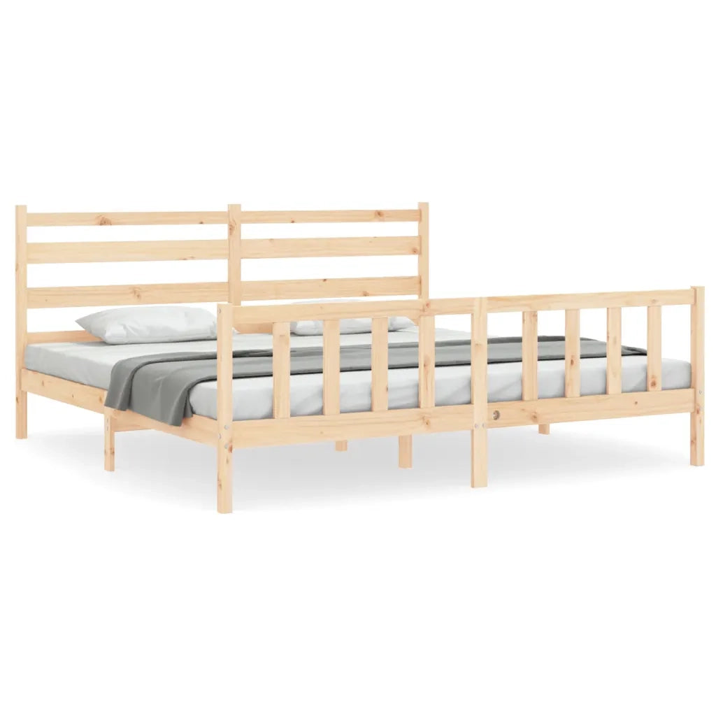 Giroletto senza Materasso-Struttura Letto 200x200 cm in Legno Massello di Pino 712628