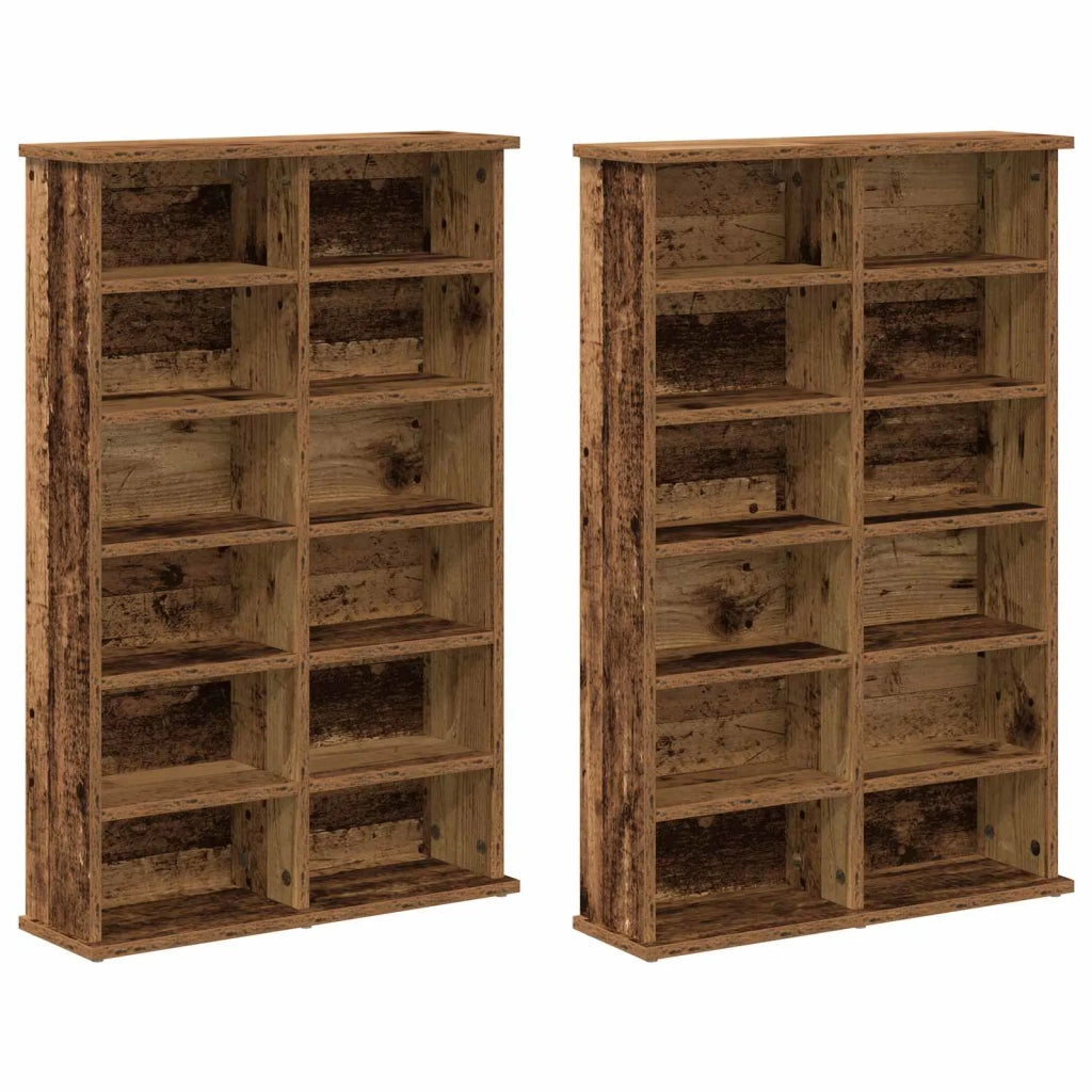 Mobile per CD 2 pz Legno antico 60 x 17 x 92 cm 8012743
