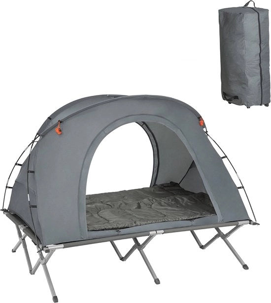 Set di tenda da campeggio 4 in 1 - Letto da campeggio - Sedia da campeggio - Sacco a pelo - Materiale in nylon Oxford duraturo - Facile da trasportare - Protezione contro gli insetti - 194 cm x 157 cm x 145 cm