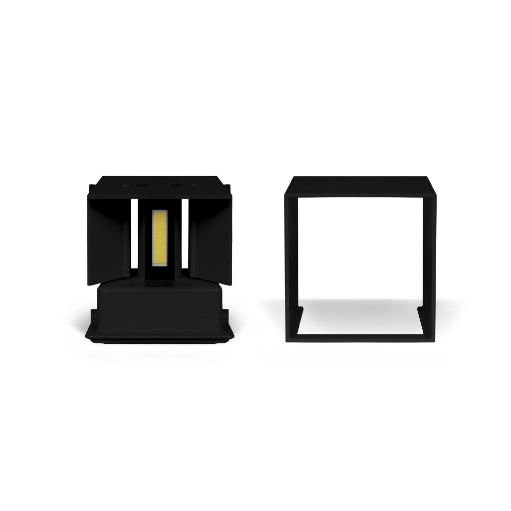 Applique led cubo 6w nero luce naturale 4000K
