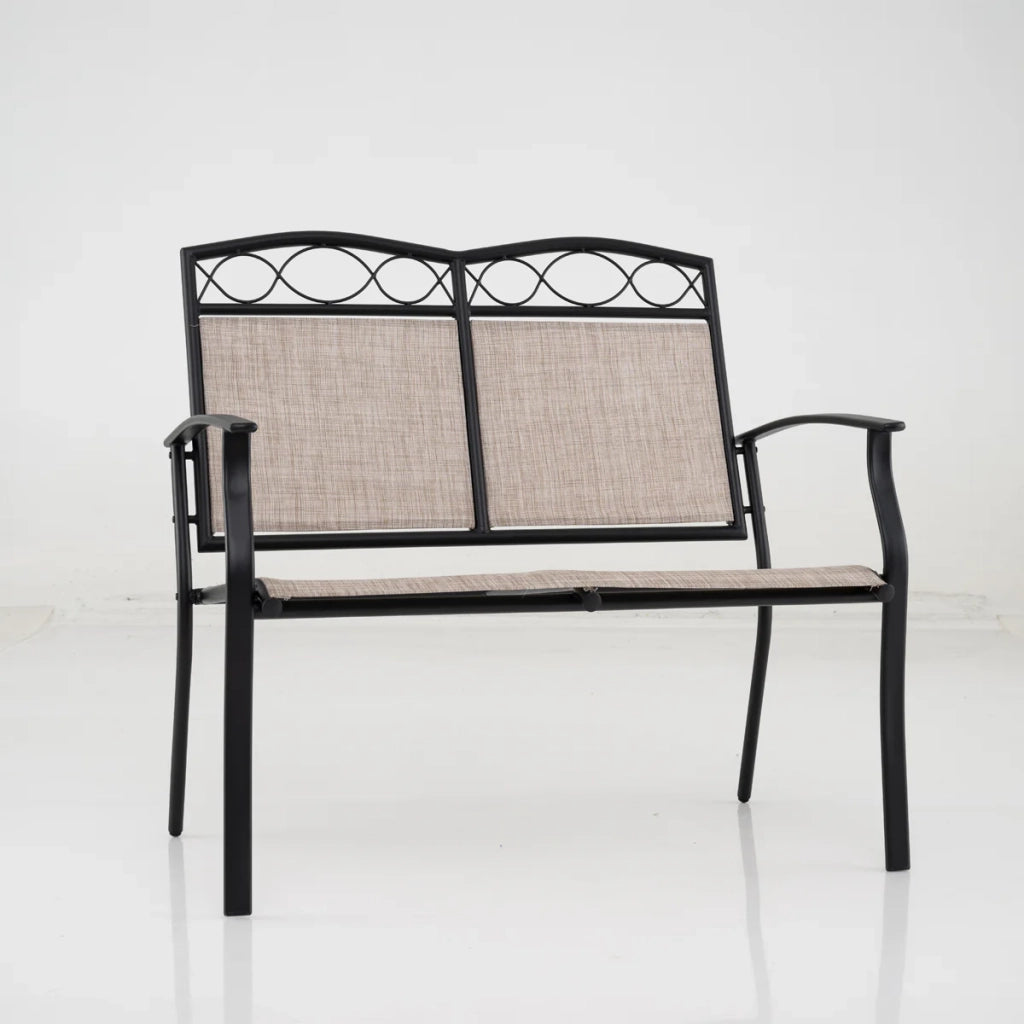 Panca da esterno 2 posti 96 x 54 x 58 cm comfort ergonomico decorativa metallo marrone 20_0018406