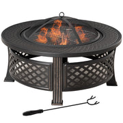 Braciere da giardino con attizzatoio e protezione scintille ¨C Xylo ¨C acciaio nero 81x81x50 cm