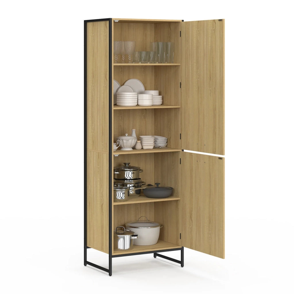IDMarket - Mobile da cucina DETROIT a 2 ante da 60 cm di design industriale