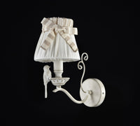 Lampada da parete Elegant in Metallo Bird Bianco Antique