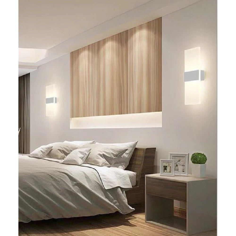 Trade Shop - Applique Lampada Parete Led 8watt Doppia Emissione Luce 3000k 4000k 6500k E37 -