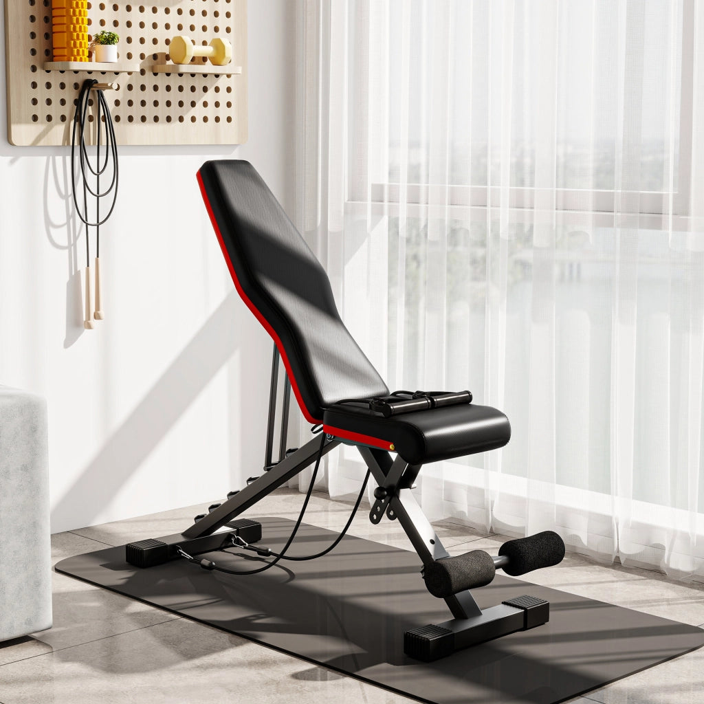 Panca Multifunzione per Addominali e Pesi con Inclinazione Regolabile ¨C Minimal ¨C 130x48x48-109cm Nero