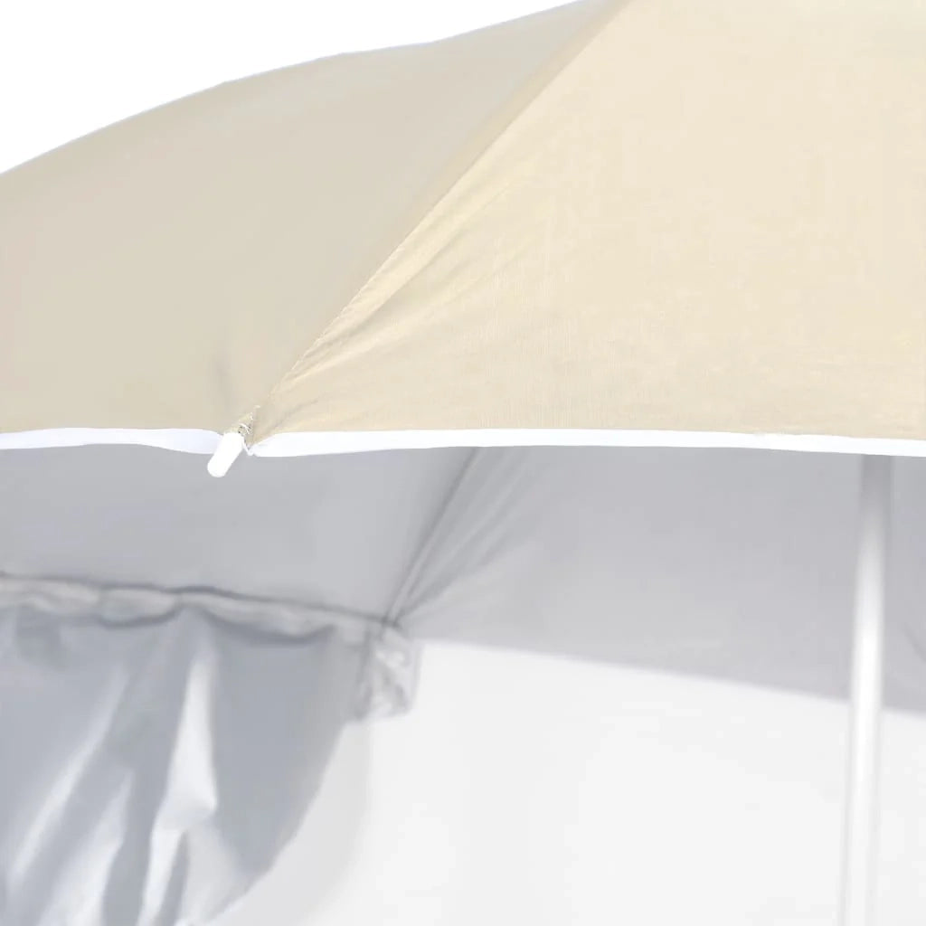 Ombrellone da spiaggia con pannelli laterali 215 cm colore sabbia 02_0008380
