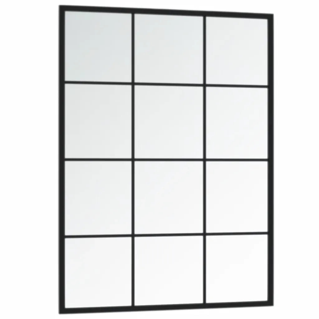 Specchio da Parete Nero 80x40 cm in Metallo 342207