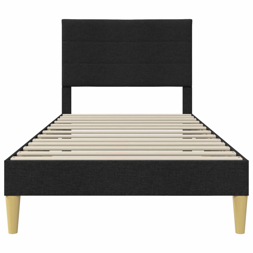 Struttura del letto con testiera Nero 90 x 200 cm Tessuto 42027560
