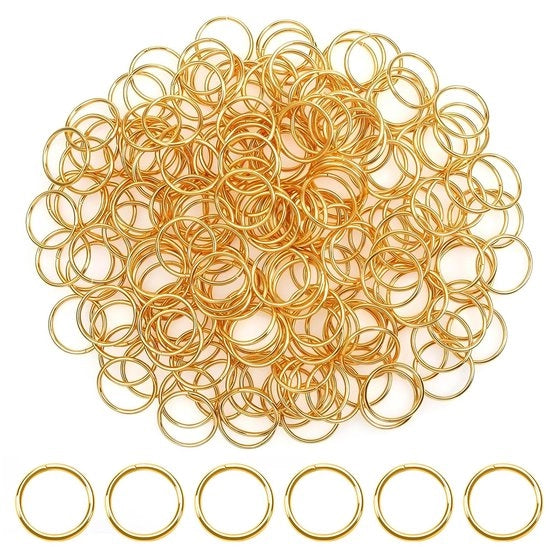 Anello a spirale 200 pezzi - 12 mm - Acciaio inossidabile - Connettore per gioielli - Fai da te - Scatola trasparente