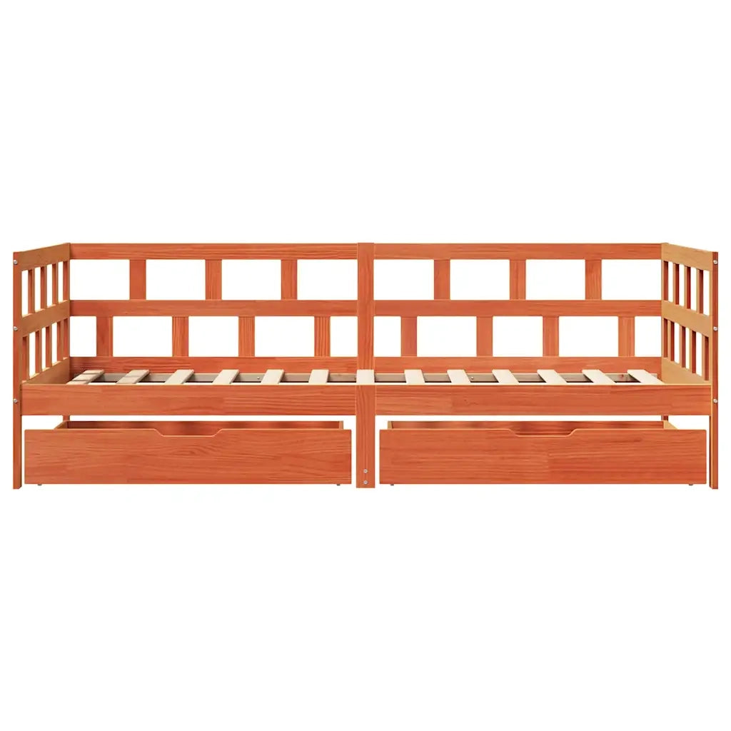 Divano Letto con Cassetti senza Materasso 90x200 cm Legno 3302089