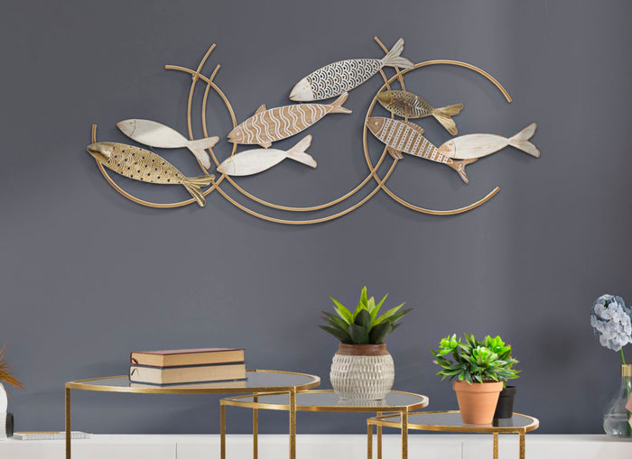Pannello da Muro Fishy Move 142,9x5x61,6 cm in Ferro