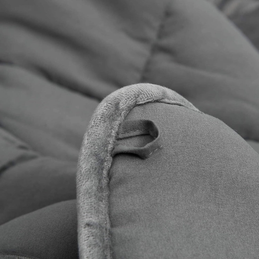 Coperta Ponderata per Adulti, coperta pesante in microfibra, coperta terapeutica rilassante con Perle di Vetro, migliora il sonno, 150x200 cm, 9kg, Grigia