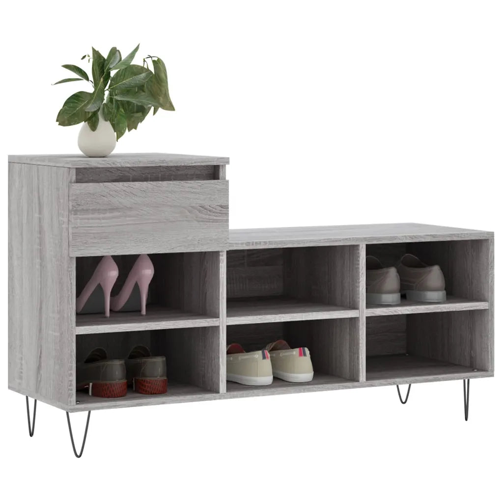 Scarpiera Grigio Sonoma 102x36x60 cm in Legno Multistratocod mxl 78795