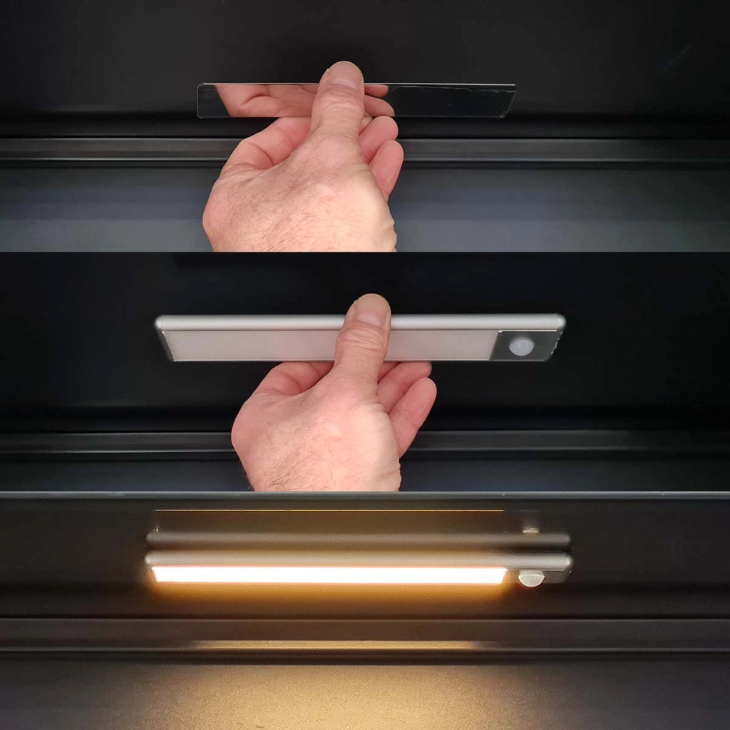 110lm Lampada da armadio a LED ricaricabile senza fili con sensore di movimento Argento Nedis