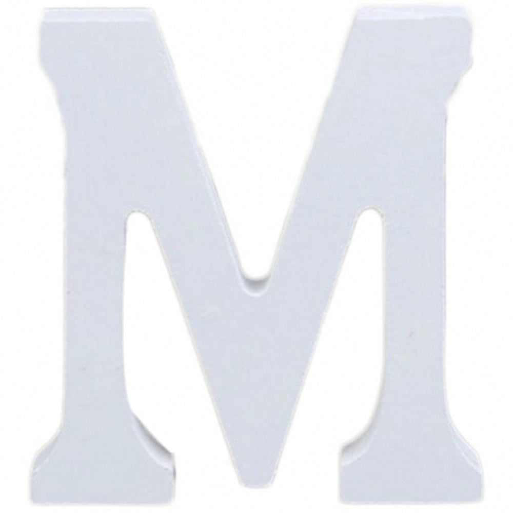 Trade Shop - Lettera M In Legno Bianco 11cm Decorazione Confettata Compleanno Promessa Wedding -