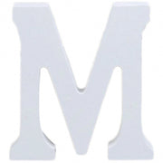 Trade Shop - Lettera M In Legno Bianco 11cm Decorazione Confettata Compleanno Promessa Wedding -