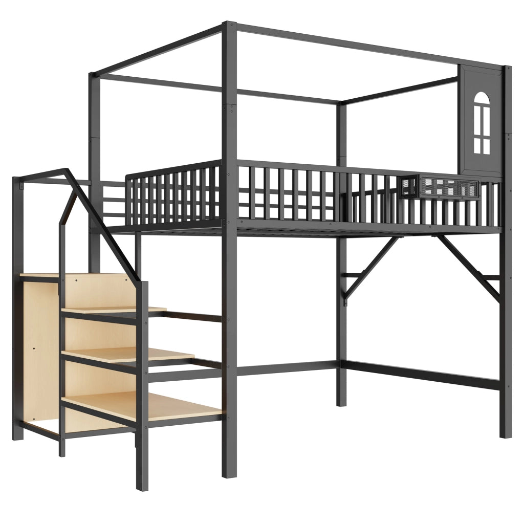 Letto a soppalco in metallo ¨C Minimal ¨C 140x200 cm
