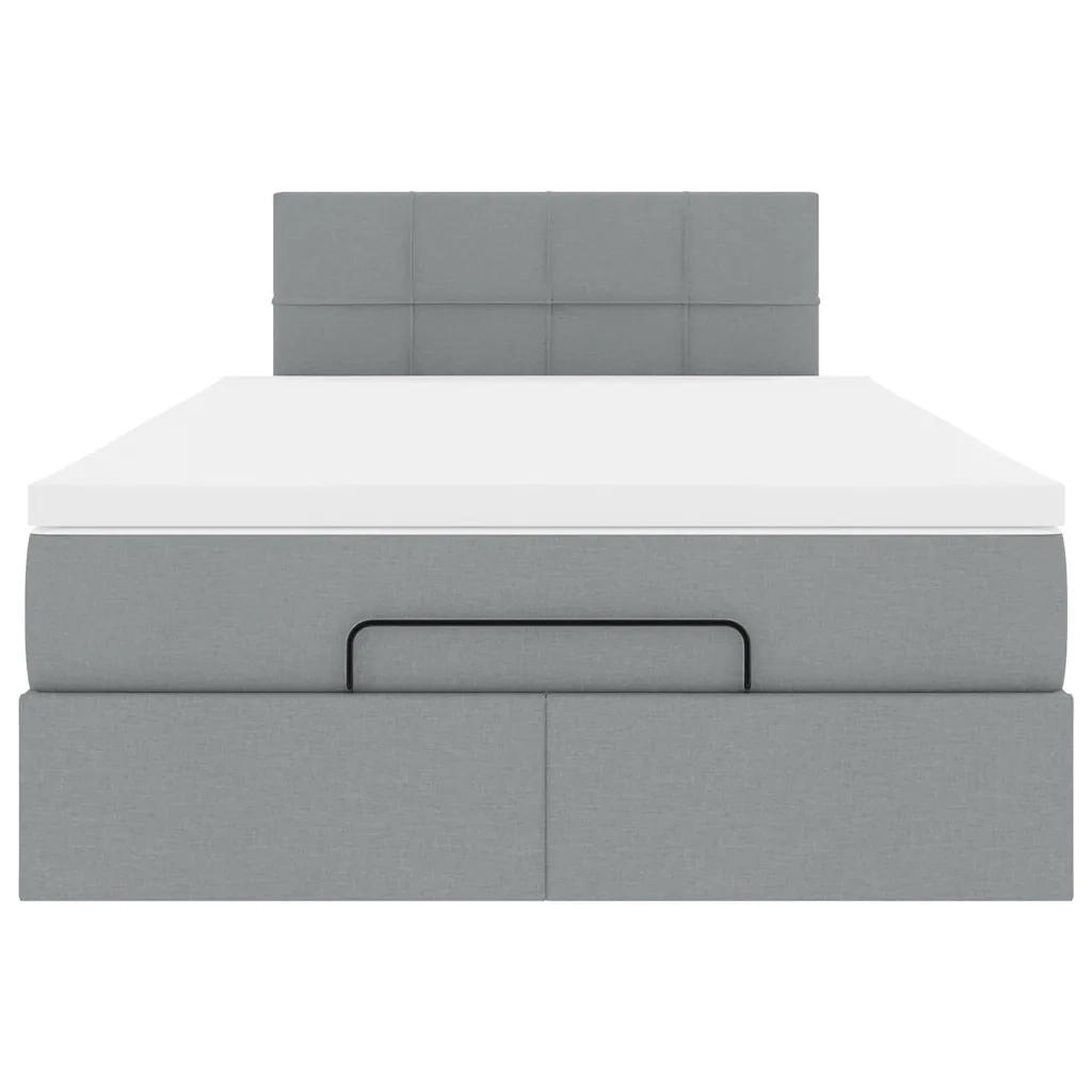 Pouf Letto con Materasso Grigio Chiaro 120x190 cm in Tessuto 3311442