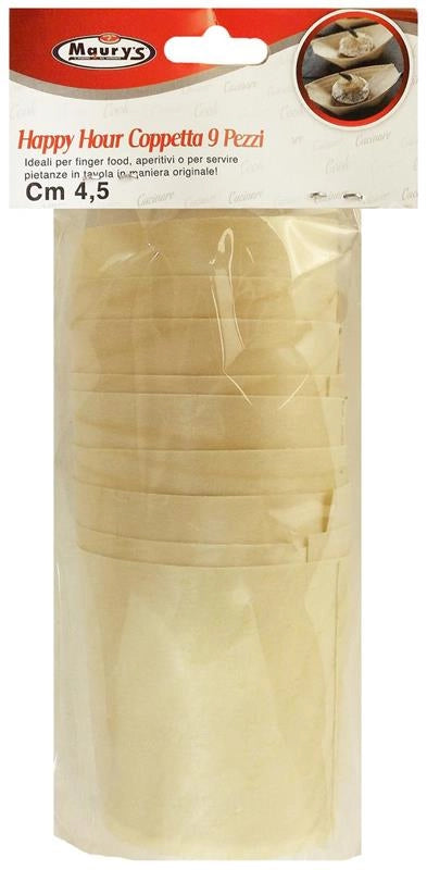 MAURY'S COPPETTA 4,5CM BAMBOO 9PZ MONOUSO PER FINGER FOOD APERITIVO HAPPY HOUR