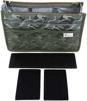 Organizzatore per borse da mano con pezzi di iniettione in plastica – Adatto a borse da mano di tutte le dimensioni – 13 tasche (Camouflage khaki, medio)