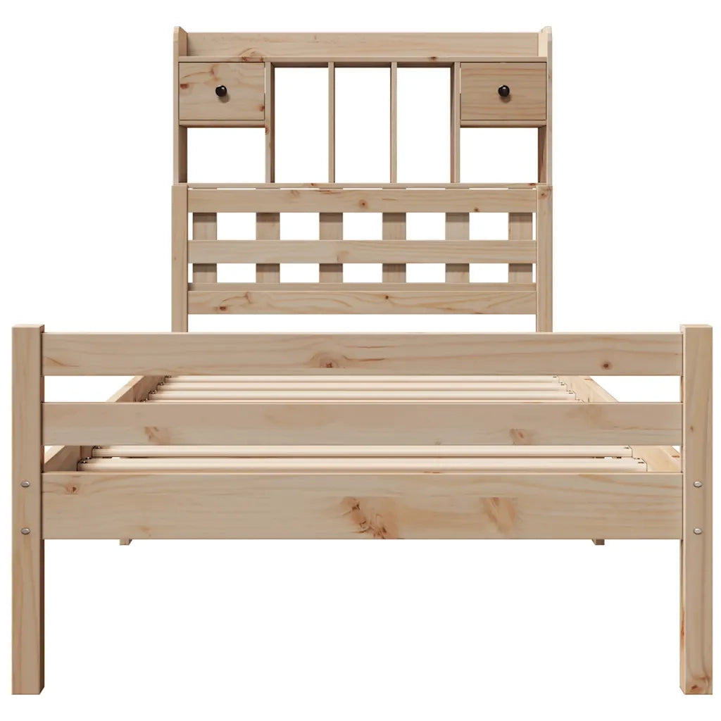 Letto Libreria senza Materasso 100x200 cm in Legno di Pino 3322259