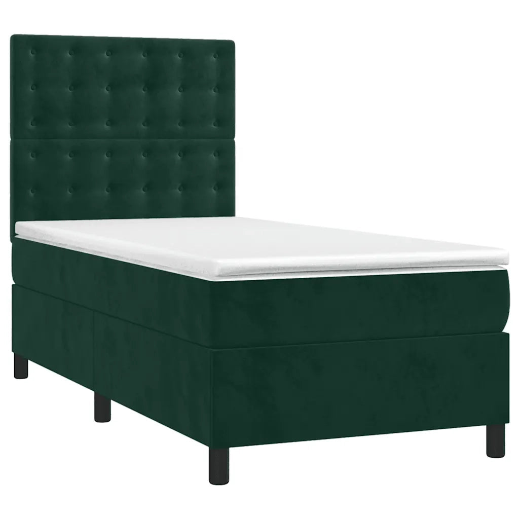Giroletto a Molle con Materasso-Struttura Letto Verde Scuro 80x200 cm Velluto 677645
