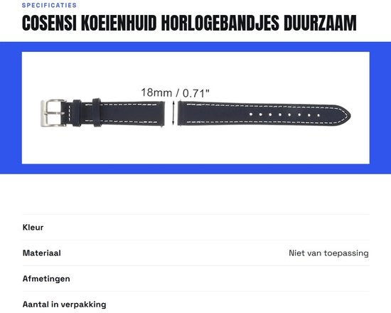 Cinturini orologio 18mm - Impermeabili - Duraturi - Chiusura rapida - Tessuto unico - Olografo