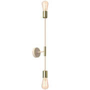 Applique industriale Flame 2xE27 beige oro acciaio Luminex