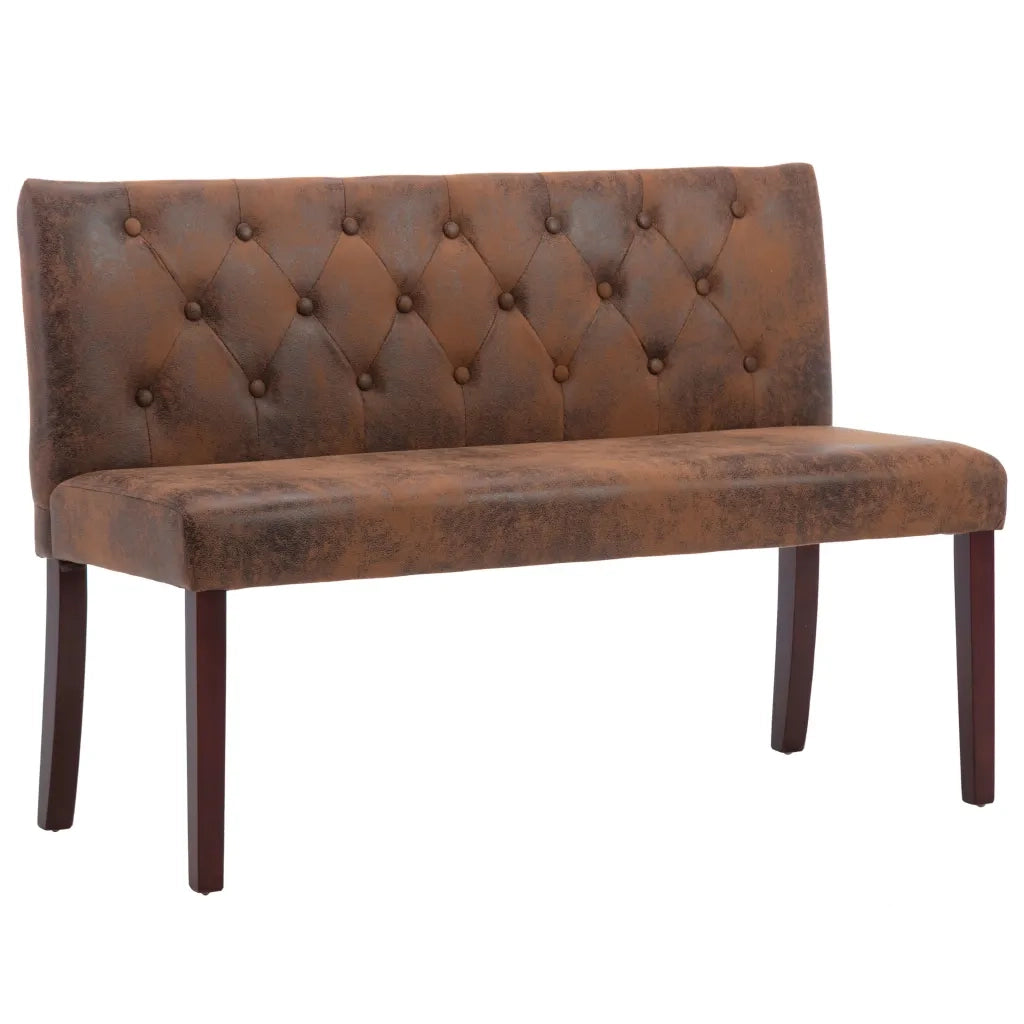 Panca 120 cm Marrone in Similpelle Scamosciata 288573