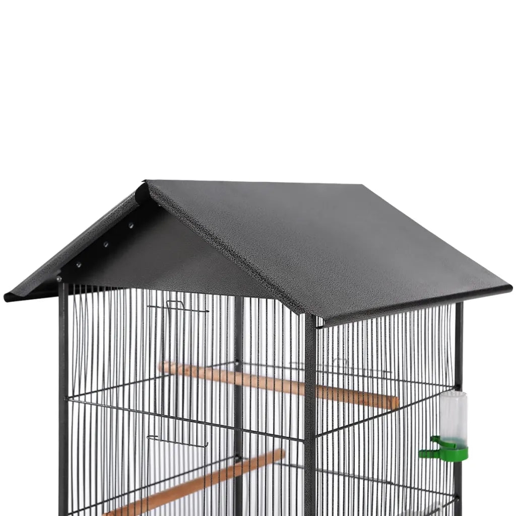 Gabbia per Uccelli in Acciaio con Tetto 66x66x155 cm CFW1060663