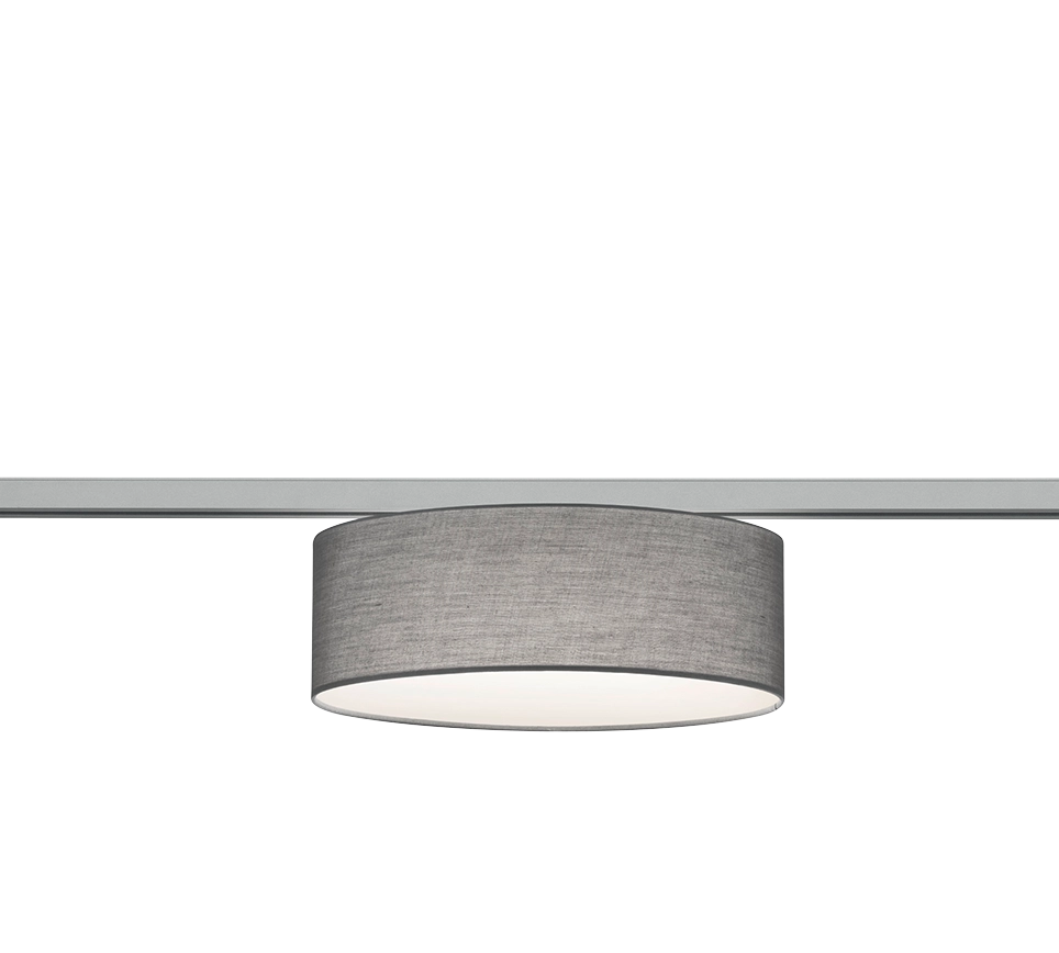 Plafoniera Interno Rotonda 2 Luci 6W Hotel Tessuto Grigio Duoline GD Trio