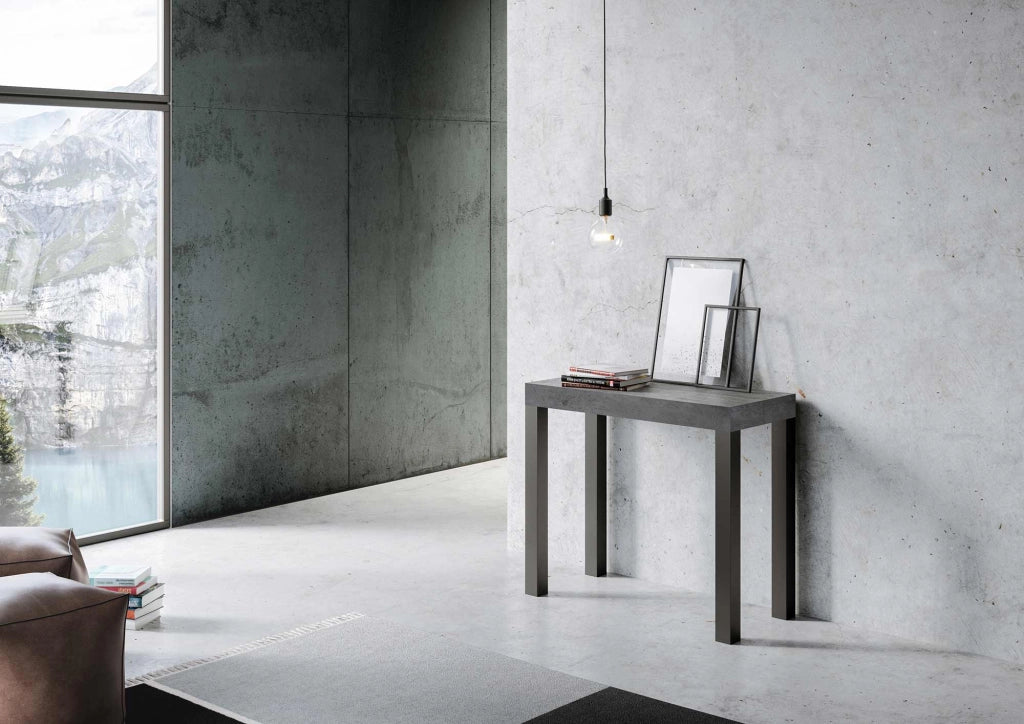 Consolle allungabile 90x40/300 cm Every Cemento telaio Antracite