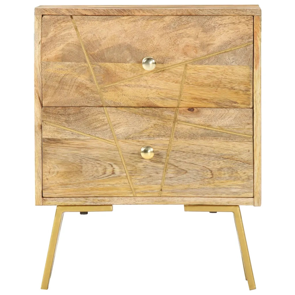 Comodino 40x30x50 cm in Legno Massello di Mango cod mxl 56611