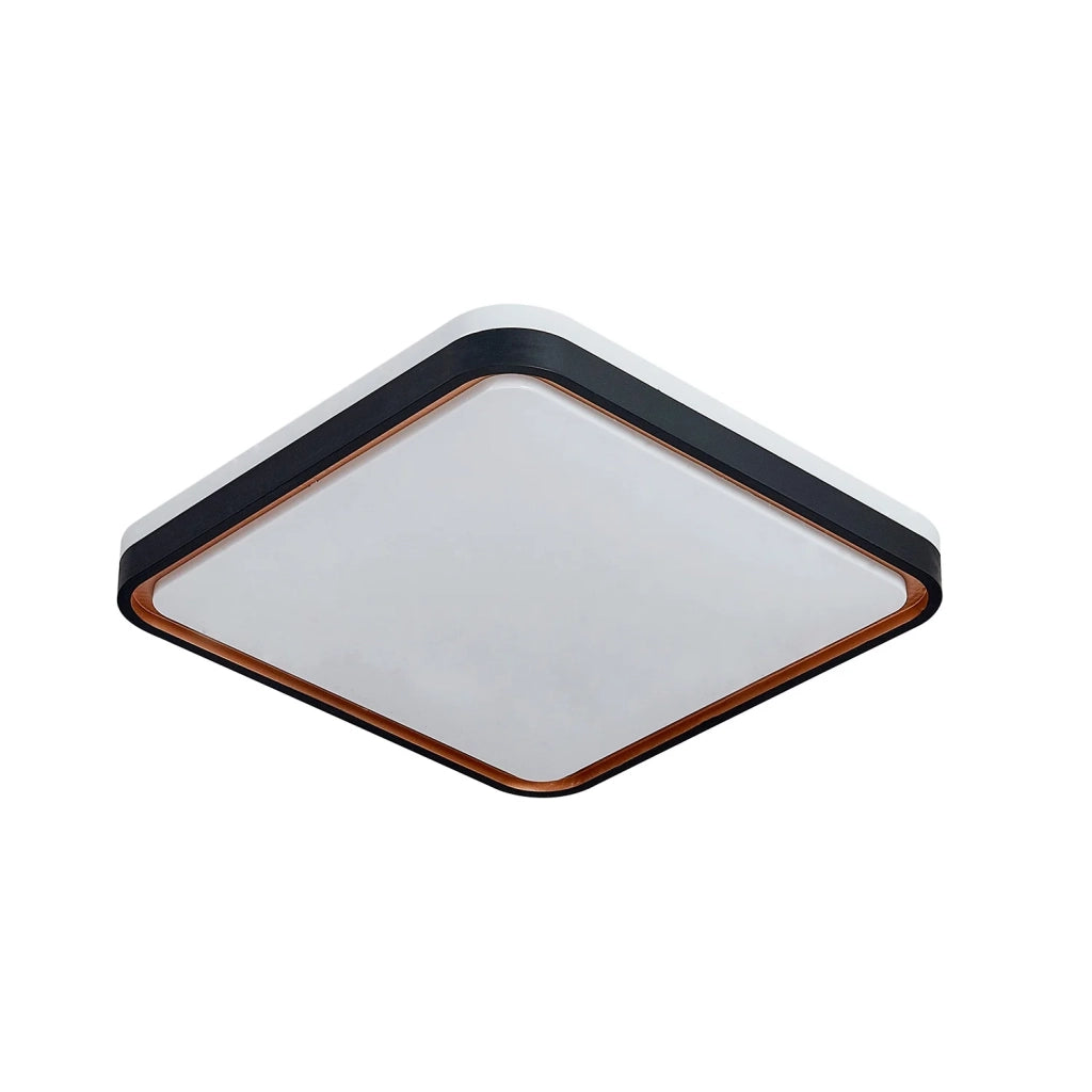 LÚZETE - PLAFÓN LED 58W PW LED REGULABLE NEGRO ORO CUADRADO TELLUS