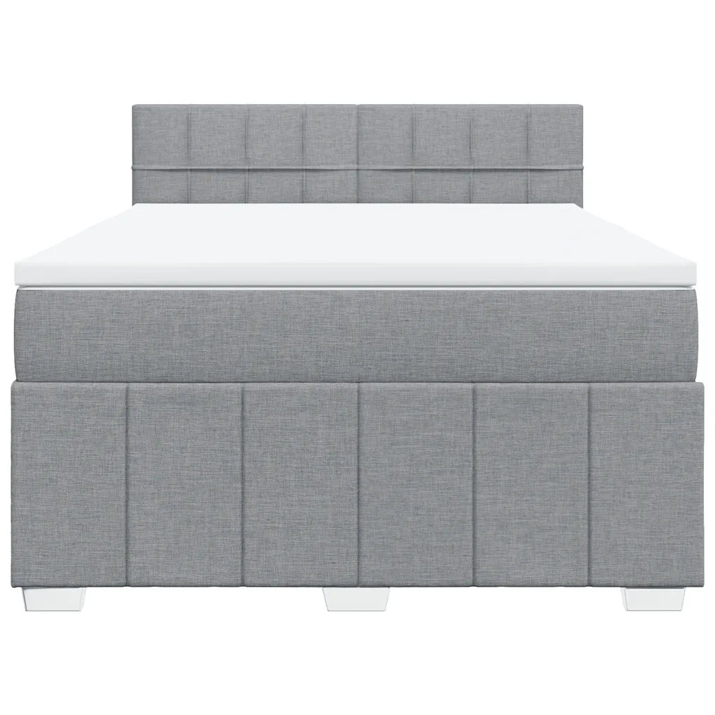 Giroletto a Molle con Materasso Grigio Chiaro 160x200cm Tessuto