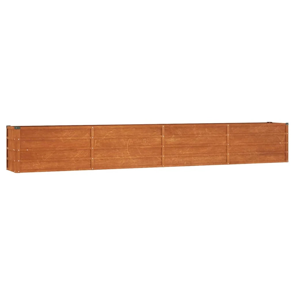 Fioriera rialzata per piante fiori terrazza giardino finitura ruggine 320 x 40 x 45 cm acciaio corten marrone 02_0039870