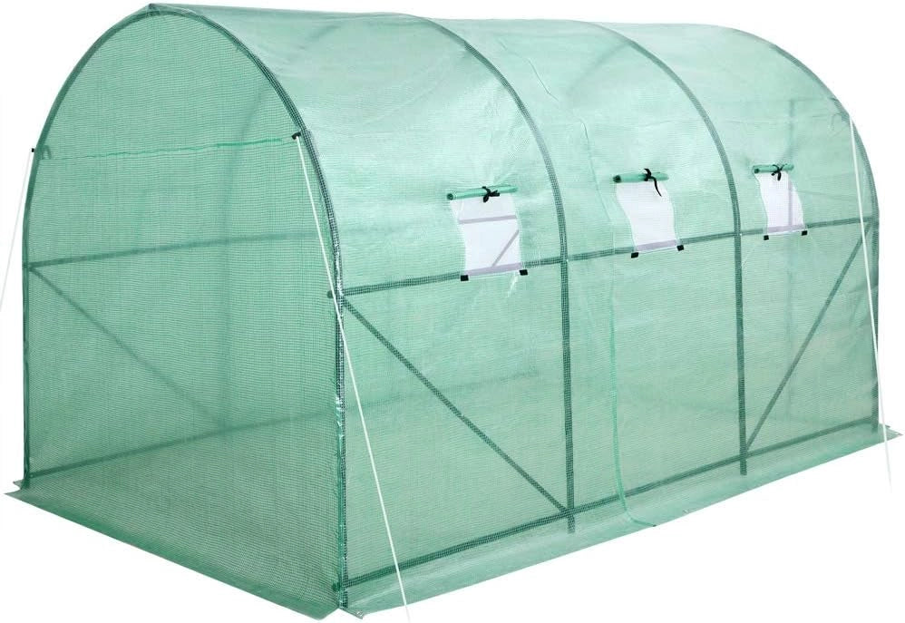 Serra da Giardino 7m² Porta Arrotolabile 6 finestre Serre Tunnel Piante Orto Giardinaggio 350x200x200cm